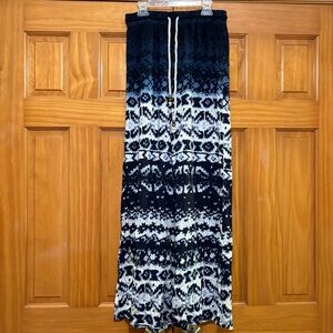 Miss Me Navy and White Wide Leg Pants